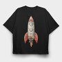 Rocket Spaceship, Tricou Oversize Barbati (Unisex)