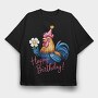 Rooster Party Hat, Tricou Oversize Barbati (Unisex)