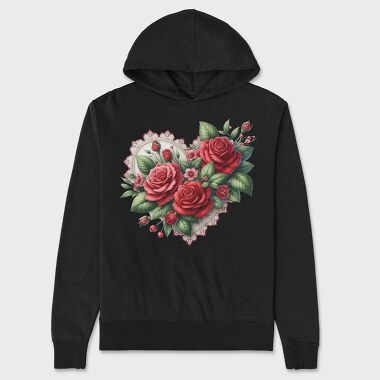 Roses Doily Love, Hanorac Oversize Barbati (Unisex)