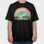 Rainbow Trees Clouds, Tricou Oversize Barbati (Unisex)