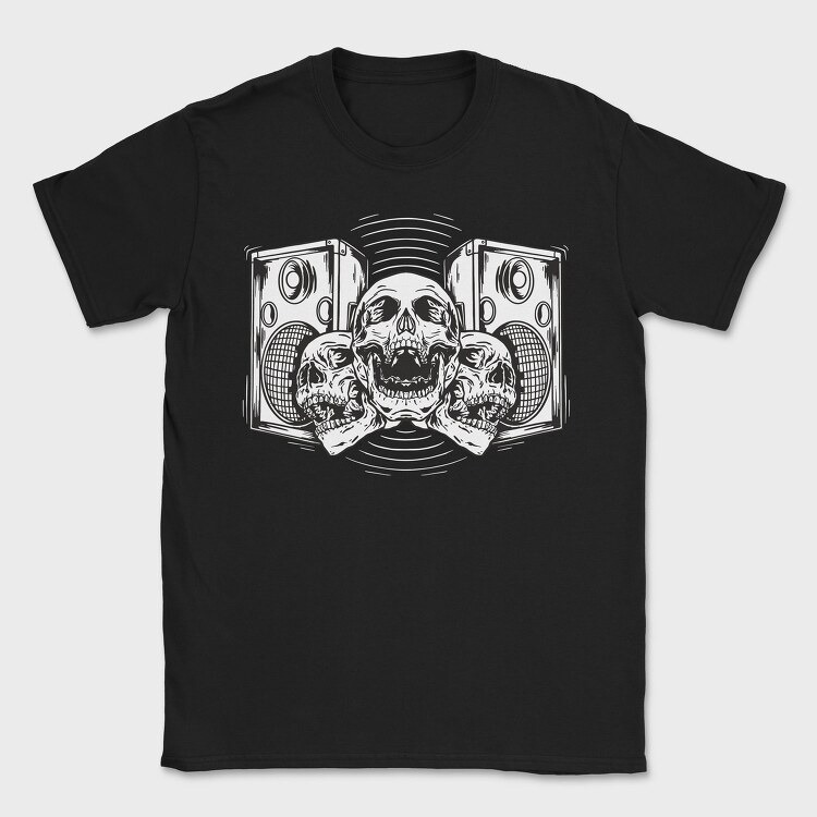 Skull Boombox, Tricou Barbati (Unisex)