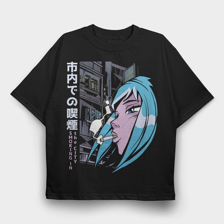 Smoking City Vibes, Tricou Oversize Barbati (Unisex)