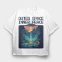 Outer Space Inner Peace Camping, Tricou Oversize Barbati (Unisex)