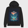 Outer Space Inner Peace Camping, Hanorac Oversize Barbati (Unisex)