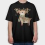 Reindeer Christmas Hat, Tricou Oversize Barbati (Unisex)
