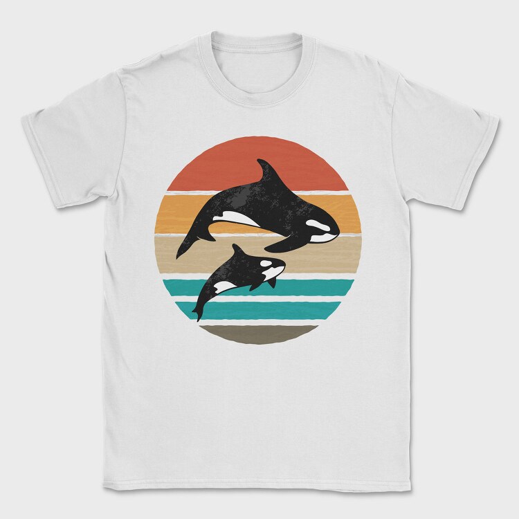 Orca Family Sunset, Tricou Barbati (Unisex)