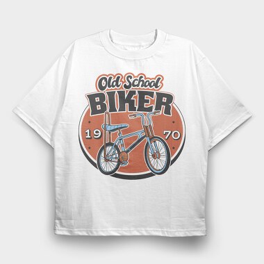 Old School Biker, Tricou Oversize Barbati (Unisex)