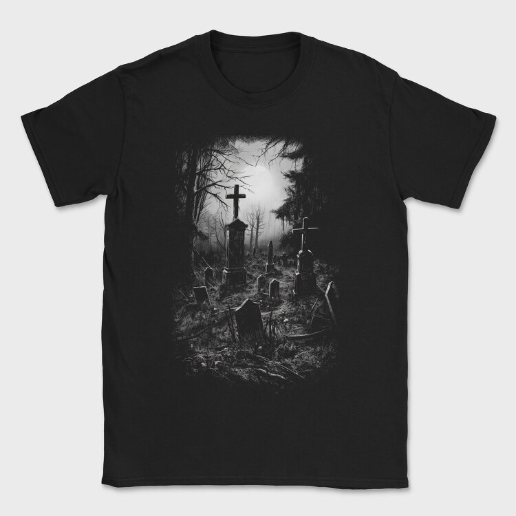 Old Graveyar Monochrome, Tricou Barbati (Unisex)