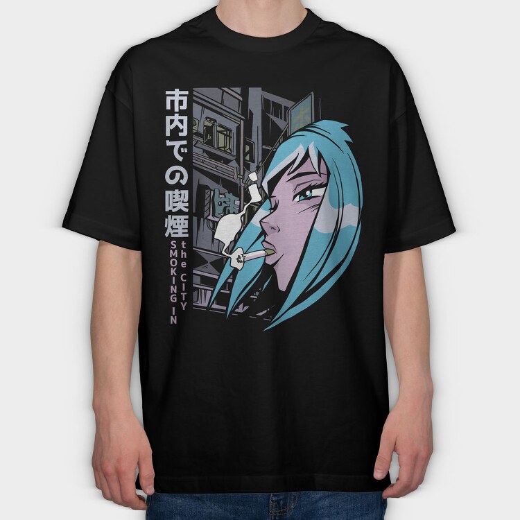 Smoking City Vibes, Tricou Oversize Barbati (Unisex)