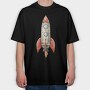 Rocket Spaceship, Tricou Oversize Barbati (Unisex)