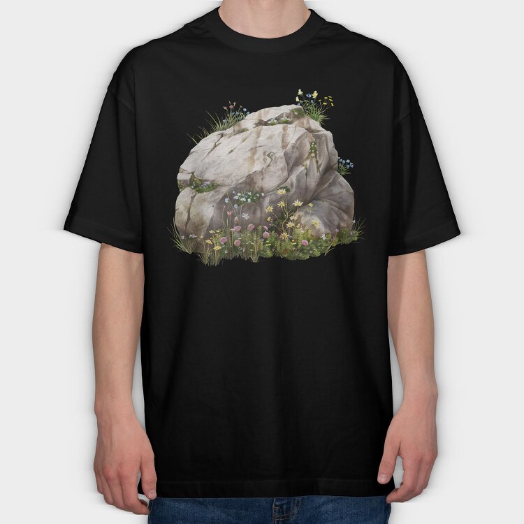 Rock Flower Garden, Tricou Oversize Barbati (Unisex)