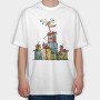 Reindeer Gift Stack, Tricou Oversize Barbati (Unisex)