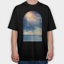 Retro Sunset Ocean, Tricou Oversize Barbati (Unisex)