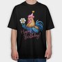 Rooster Party Hat, Tricou Oversize Barbati (Unisex)