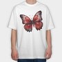 Red Butterfly Clipart, Tricou Oversize Barbati (Unisex)