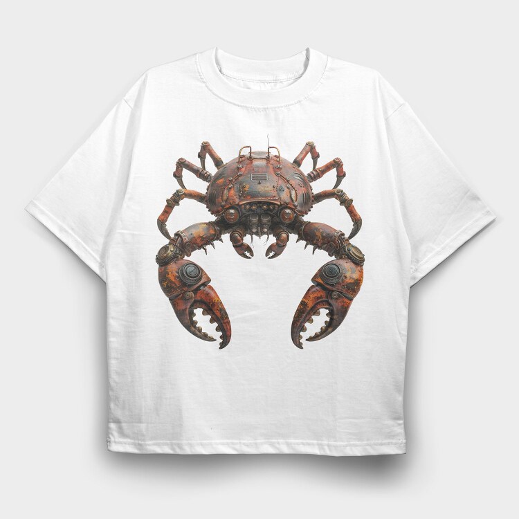 Rusty Steampunk Crab, Tricou Oversize Barbati (Unisex)