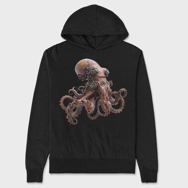 Rusty Steampunk Octopus, Hanorac Oversize Barbati (Unisex)