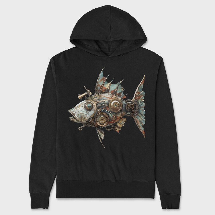Rusty Steampunk Sea Monster, Hanorac Oversize Barbati (Unisex)