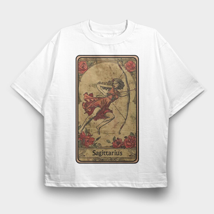 Sagittarius Archer Roses, Tricou Oversize Barbati (Unisex)