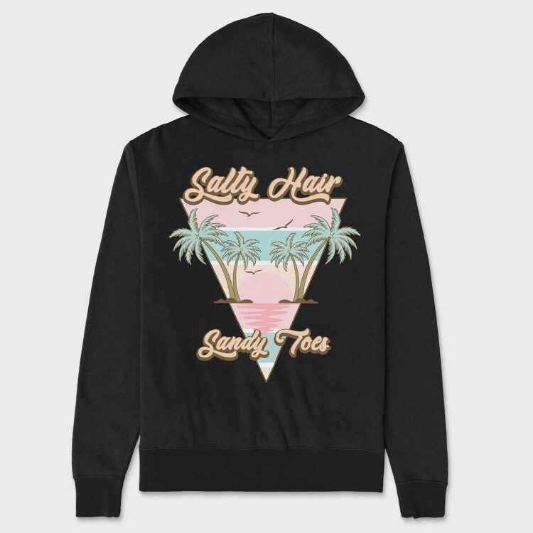 Salty Hair Sandy Toes, Hanorac Oversize Barbati (Unisex)