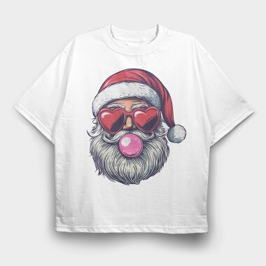 Santa Blowing Bubble, Tricou Oversize Barbati (Unisex)
