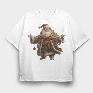 Santa Claus Snowy, Tricou Oversize Barbati (Unisex)
