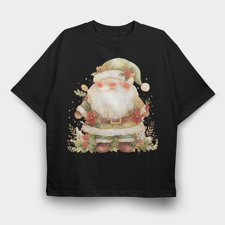 Santa Claus Wreath, Tricou Oversize Barbati (Unisex)