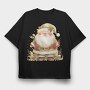 Santa Claus Wreath, Tricou Oversize Barbati (Unisex)