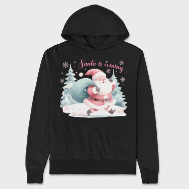 Santa Is Coming, Hanorac Oversize Barbati (Unisex)