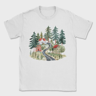 Scandi Cottage Path, Tricou Barbati (Unisex)