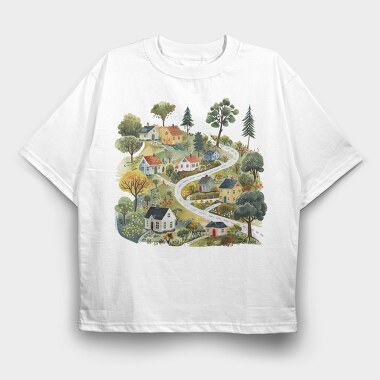 Scandi Homes Nature Cottage, Tricou Oversize Barbati (Unisex)
