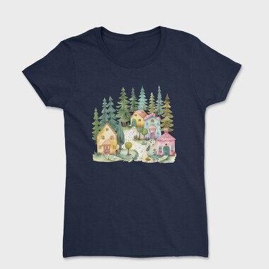 Scandinavian Cottage Landscape, Tricou Femei