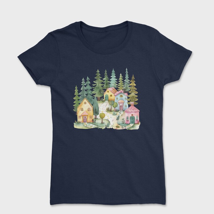 Scandinavian Cottage Landscape, Tricou Femei