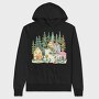 Scandinavian Cottage Landscape, Hanorac Oversize Barbati (Unisex)
