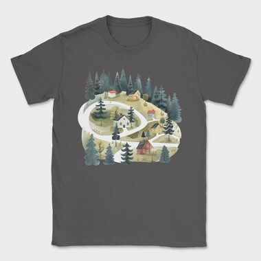 Scandinavian Cottage Night, Tricou Barbati (Unisex)