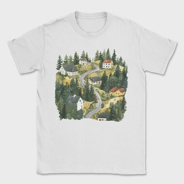 Scandinavian Houses Nature, Tricou Barbati (Unisex)