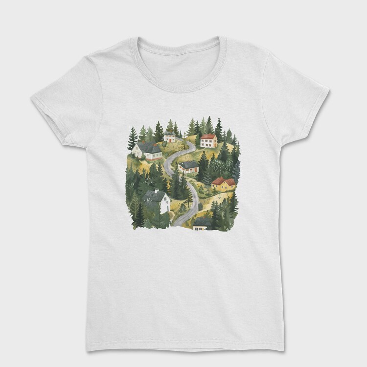 Scandinavian Houses Nature, Tricou Femei