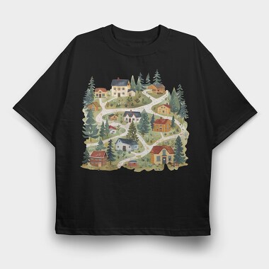 Scandinavian Serenity Nest, Tricou Oversize Barbati (Unisex)