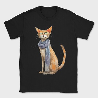 Scarf Cat Sitting, Tricou Barbati (Unisex)