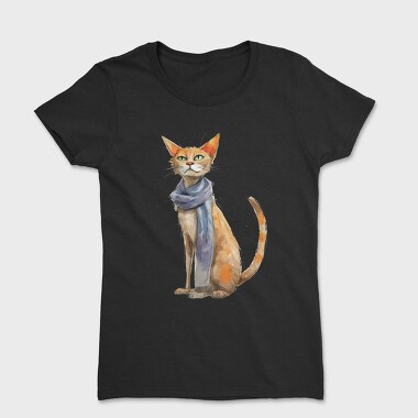 Scarf Cat Sitting, Tricou Femei