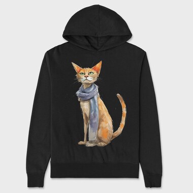 Scarf Cat Sitting, Hanorac Oversize Barbati (Unisex)