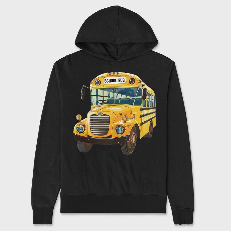 School Bus Clipart, Hanorac Oversize Barbati (Unisex)