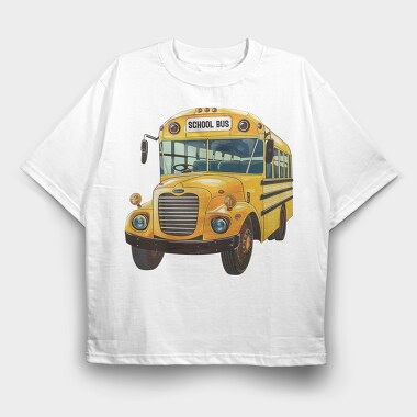 School Bus Clipart, Tricou Oversize Barbati (Unisex)