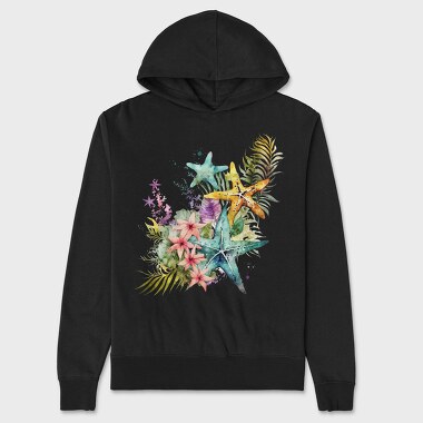 Sea Stars Flowers, Hanorac Oversize Barbati (Unisex)