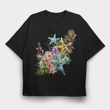 Sea Stars Flowers, Tricou Oversize Barbati (Unisex)