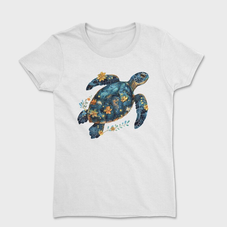 Sea Turtle Floral, Tricou Femei