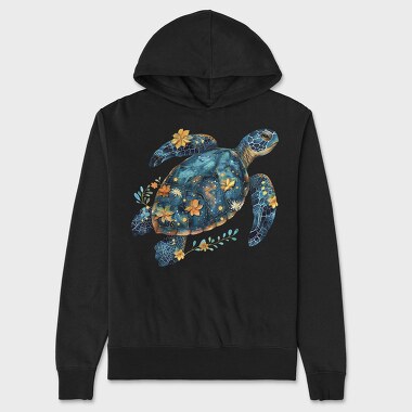 Sea Turtle Floral, Hanorac Oversize Barbati (Unisex)