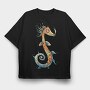 Seahorse Spiral Tail, Tricou Oversize Barbati (Unisex)