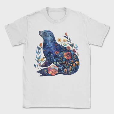 Seal Floral Night, Tricou Barbati (Unisex)