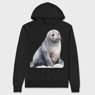 Seal Sitting Pose, Hanorac Oversize Barbati (Unisex)